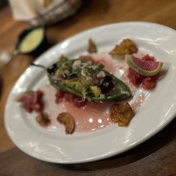 Flor De Maiz - Yellow tail ceviche, Peruvian style. - Cocktail Bars Near Me - Santa Barbara, California