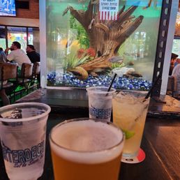 Beer, margarita, and fish tank Beer, margarita, and fish tank