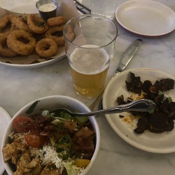 Culinary Dropout - 1/2 Chicken Chopped Salad, Brussel Sprouts, Onion Rings - New American Near Me - Phoenix, Arizona