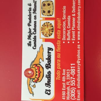 El Indio Bakery - Business card - Bakeries Near Me - Hialeah, Florida