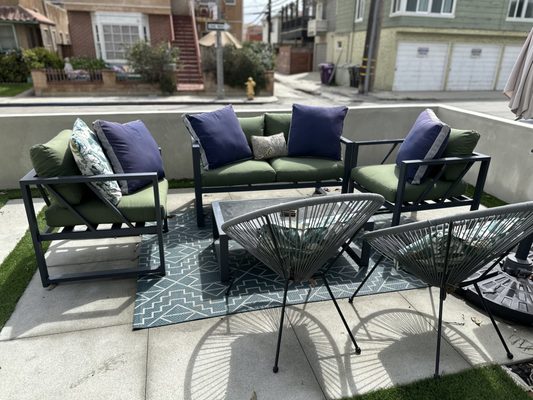 outdoor furniture reupholstery + manufacturing - Send us over an image of your patio cushion via email (dominguezqualityupholstery@gmail.com) for a makeover!!! All images shown below are patio cushions we reupholstered and patio furniture we manufactured here at Dominguez Quality Upholstery. With free estimates and consultations, we will go to your home and measure your bench or outdoor space and take fabrics to your home FOR FREE!! With all inquiries please email us at (dominguezqualityupholstery@gmail.com)