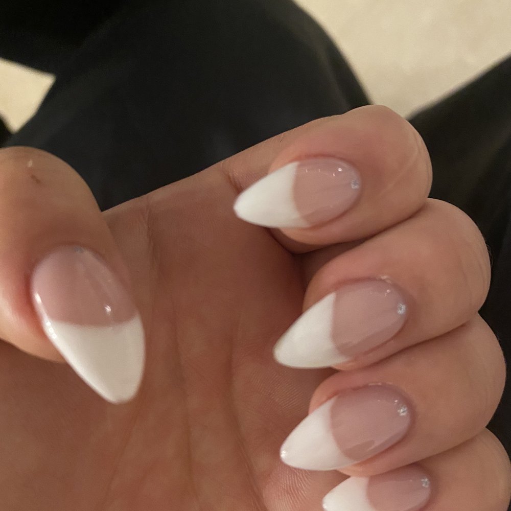 Delaray Nails - Traditional French in almond shape - Nail Salons Near Me - Miami, Florida