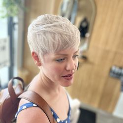 Bert LaMar Hair Stylist - Pixie bleach blonde
