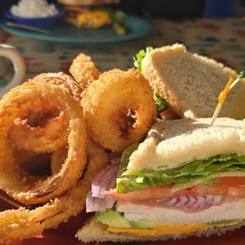 The Potholder Cafe - Los Alamitos - Healthy turkey on sourdough + crunchy onion rings - Breakfast & Brunch Near Me - Los Alamitos, California