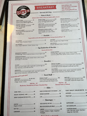 Menu photo 2 Parkway Diner South Burlington, VT Menu photo 2 Parkway Diner South Burlington, VT