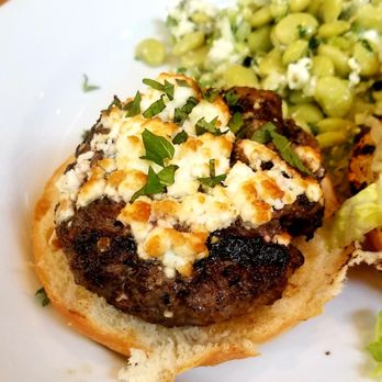 Stella's - Lamb Burger Close up - Mediterranean Near Me - Richmond, Virginia Stella's - Lamb Burger Close up - Mediterranean Near Me - Richmond, Virginia