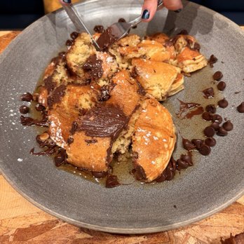 Eggspectation - Gambrills - 2 Choc chip pancakes. 1 extra for 6 dollars - Breakfast & Brunch Near Me - Gambrills, Maryland
