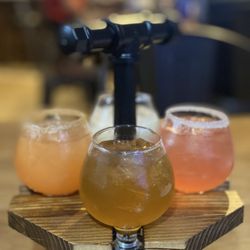57ninety Restaurant - 1) TOASTED ALMOND 2) SPICED APPLE CIDER MARGARITA 3) VANILLA CINNAMON MAPLE WHISKEY SOUR and  4) CRANBERRY PALOMA