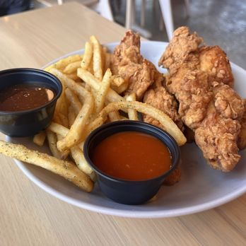 Germain's - Germain's Restaurant - What the Flock, three chicken tenders, ranch fries and two sauces - Chicken Shop Near Me - Gainesville, Florida