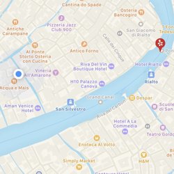 Il Pavone di Pelosin Paolo - The blue dot showes the right location