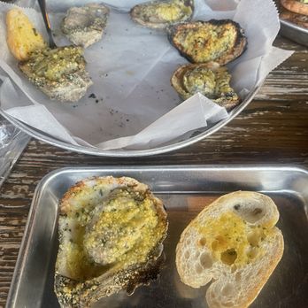 BOIL Seafood House - 1/2 Char Oyster with Bread (SO MEATY) - Seafood Near Me - New Orleans, Louisiana BOIL Seafood House - 1/2 Char Oyster with Bread (SO MEATY) - Seafood Near Me - New Orleans, Louisiana