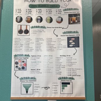 Zen Bubble - How to build your drink - Bubble Tea Near Me - Cibolo, Texas