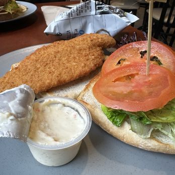 Blue Palmetto Cafe - Fried Flounder sandwich - crisply fried and filling. - Cafes Near Me - Lake Wales, Florida Blue Palmetto Cafe - Fried Flounder sandwich - crisply fried and filling. - Cafes Near Me - Lake Wales, Florida