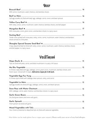 Menu photo 2 Shanghai Chinese Restaurant Port Townsend, WA Menu photo 2 Shanghai Chinese Restaurant Port Townsend, WA