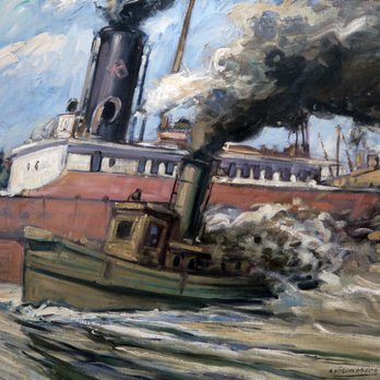 Artis—Naples - August Frederick Lundberg; Sandusky River; 1913; oil on canvas - Museums Near Me - Naples, Florida