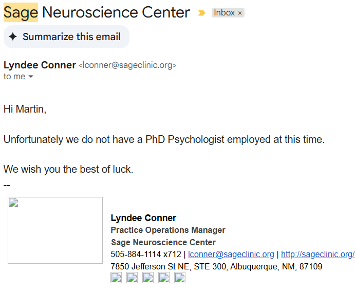 Sage Neuroscience Center - patient advocate in Albuquerque, NM