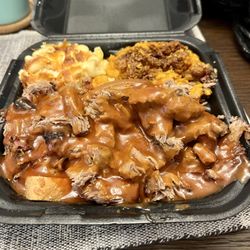 BBQ Boyz - Brisket, mac, and sweet potato casserole