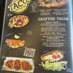 Crafted Tacos Menu Crafted Tacos Menu