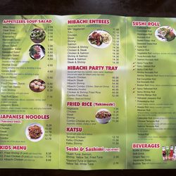 Hibachi Express Zephyrhills - 2024 menu