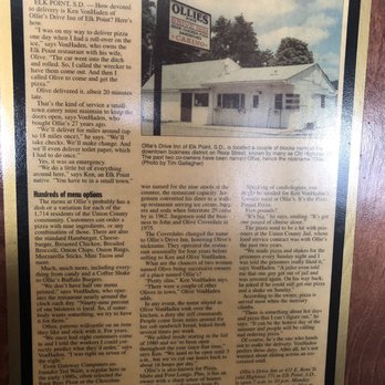 Ollie's Drive Inn - the front page of the article - Burgers Near Me - Elk Point, South Dakota Ollie's Drive Inn - the front page of the article - Burgers Near Me - Elk Point, South Dakota