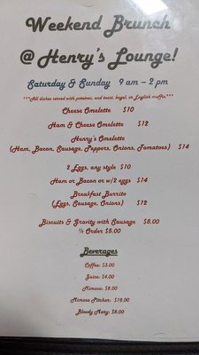 Menu photo 5 Henry's Lounge Sacramento, CA Menu photo 5 Henry's Lounge Sacramento, CA