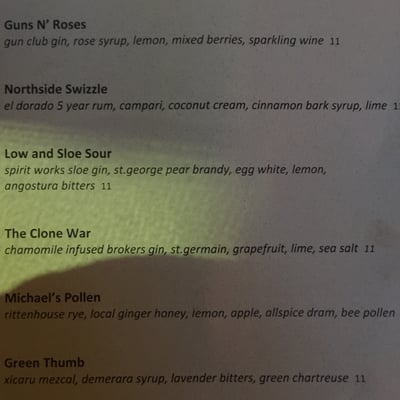 Menu photo 7 Tigerlily Berkeley, CA