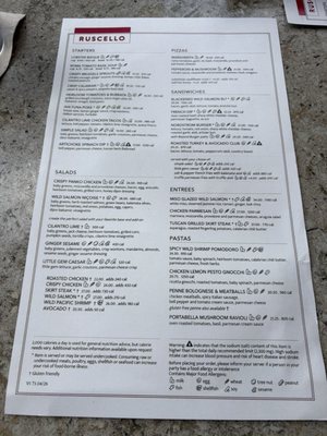 Menu photo 8 Ruscello at Nordstrom Honolulu, HI
