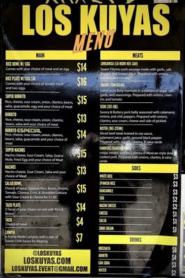 Menu photo 2 Los Kuyas San Francisco, CA Menu photo 2 Los Kuyas San Francisco, CA