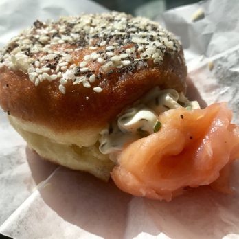 B. Doughnut - La Plata - Savory everything doughnut with smoked salmon. - Donuts Near Me - La Plata, Maryland B. Doughnut - La Plata - Savory everything doughnut with smoked salmon. - Donuts Near Me - La Plata, Maryland