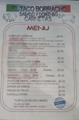 Menu photo 5 Woods Corner El Taco Borracho Perris, CA Menu photo 5 Woods Corner El Taco Borracho Perris, CA