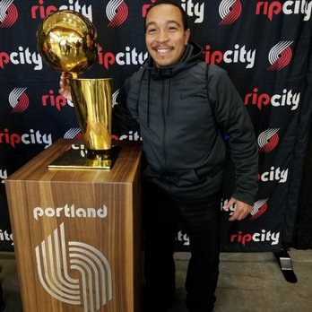 Moda Center - As part of the 77 championship team celebration, I got an opportunity to pose with the trophy - Stadiums & Arenas Near Me - Portland, Oregon
