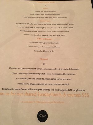 Menu photo 3 Noir Restaurant Richmond, VIC