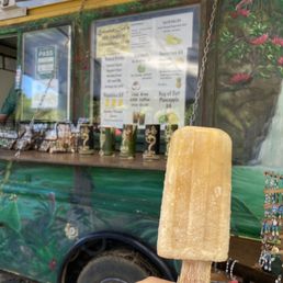 Pineapple popsicle on a sugar cane stick