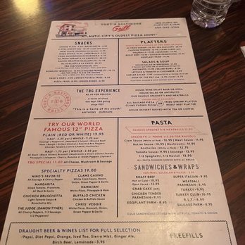 Tony's Baltimore Grill - Menu - Pizza Near Me - Atlantic City, New Jersey