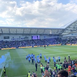 The Amex Stadium - Manchester City 4 Brighton 1 City lift the PL trophy! Sunday 12th May 2019