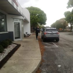 Gross. Breaking parking laws.... smoking at entrance before opening