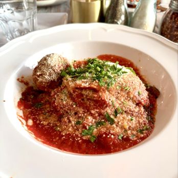 Buona Forchetta - Eggplant Parmesan with a side of meatball - Italian Near Me - Newport Beach, California
