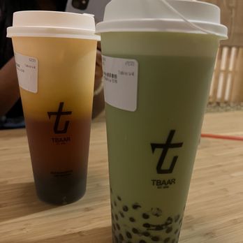 Kyuramen - Bayside - Thai Iced Milk Tea with boba (22oz)  Matcha Milk Tea with boba (22oz) - Ramen Near Me - Bayside, New York