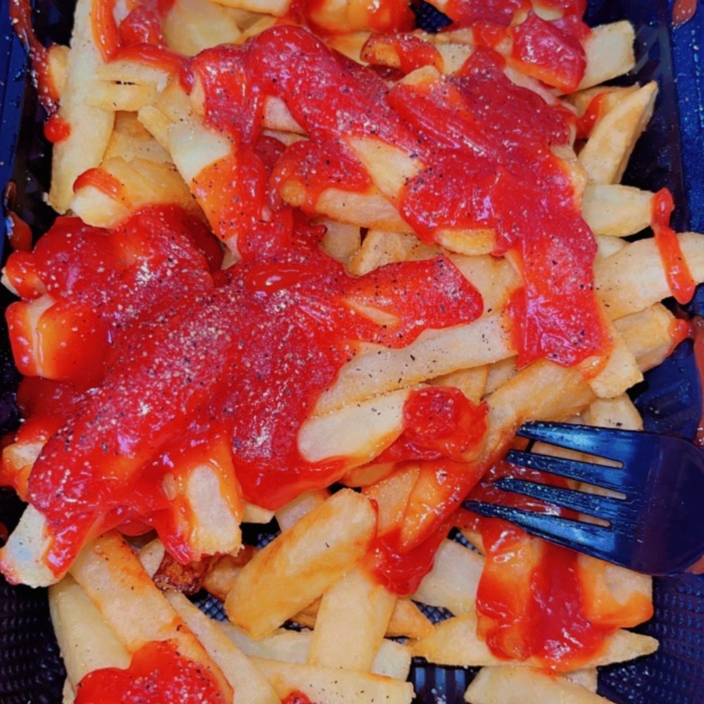 Pizza 786 - Fries lightly cooked with extra ketchup. - Pizza Near Me - Arbutus, Maryland Pizza 786 - Fries lightly cooked with extra ketchup. - Pizza Near Me - Arbutus, Maryland