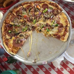 Combination pizza. Very good.