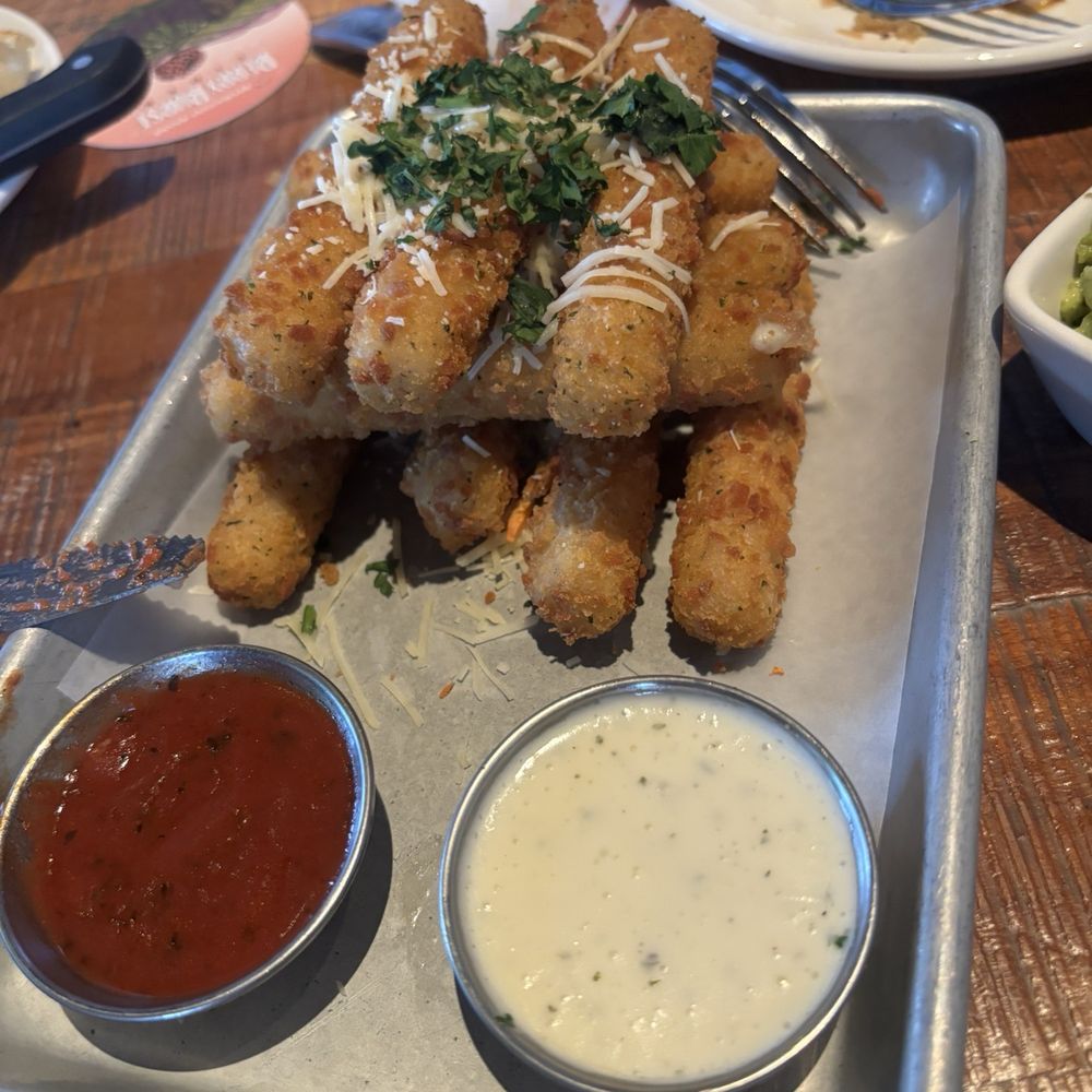 BJ's Restaurant & Brewhouse - Mozzarella Sticks - New American Near Me - Livonia, Michigan BJ's Restaurant & Brewhouse - Mozzarella Sticks - New American Near Me - Livonia, Michigan