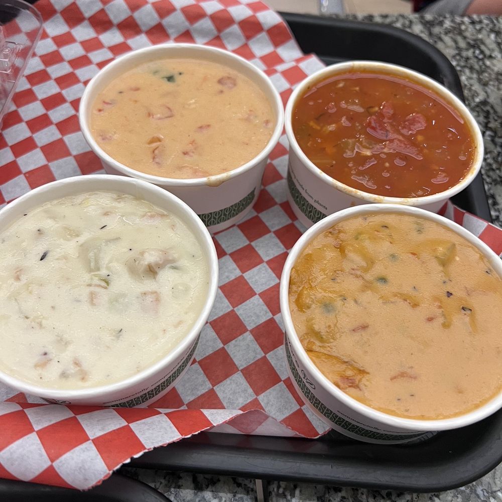 Pike Place Chowder - Pacific Place - 4-Cup Chowder Sampler - Seafood Near Me - Seattle, Washington Pike Place Chowder - Pacific Place - 4-Cup Chowder Sampler - Seafood Near Me - Seattle, Washington