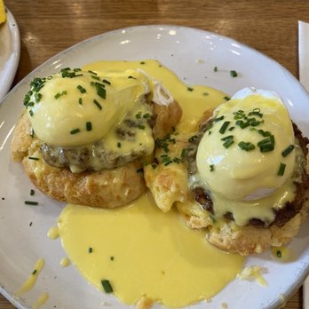 Magnolia Table - Farm Eggs Benedict with sausage - Breakfast & Brunch Near Me - Waco, Texas Magnolia Table - Farm Eggs Benedict with sausage - Breakfast & Brunch Near Me - Waco, Texas
