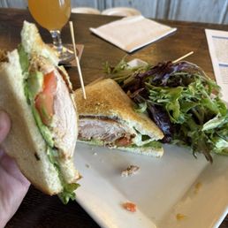 Chicken club with avocado and bacon. Chicken club with avocado and bacon.