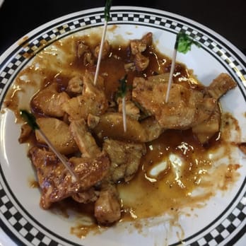 Cool Cat Cafe - Chicken Hula Skewers are so good the home made Hawaiian sauce is gluten free delicious! - American Near Me - Pismo Beach, California