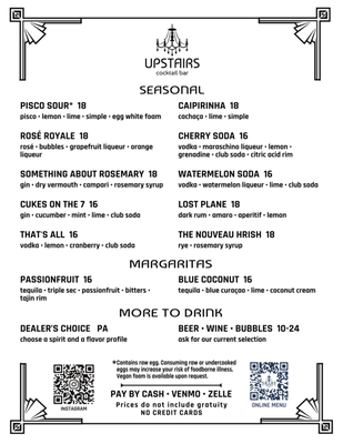 Menu photo 1 Upstairs Cocktail Bar Queens, NY