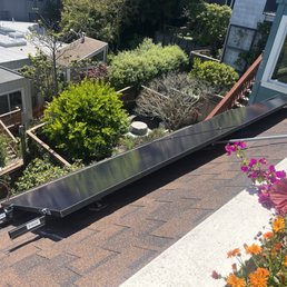 Solar panels on steep roof