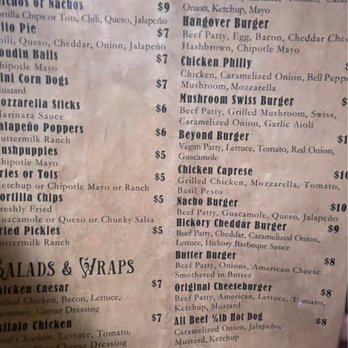 Crossing - a menu for burgers and sandwiches - Gay Bars Near Me - New Orleans, Louisiana