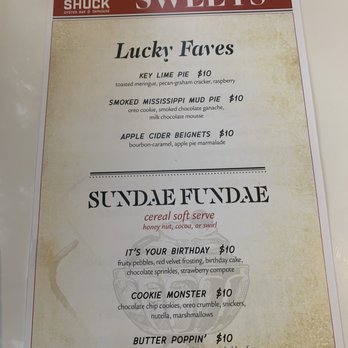 Lucky Shuck - Dessert menu - Seafood Near Me - Jupiter, Florida Lucky Shuck - Dessert menu - Seafood Near Me - Jupiter, Florida