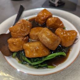 Sizzling Japanese Tofu W. Pork 铁板玉子豆腐